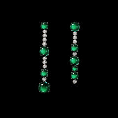 Emerald Dusk & Dawn Morse Code Earrings