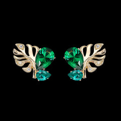 Emerald Palm Ear Studs