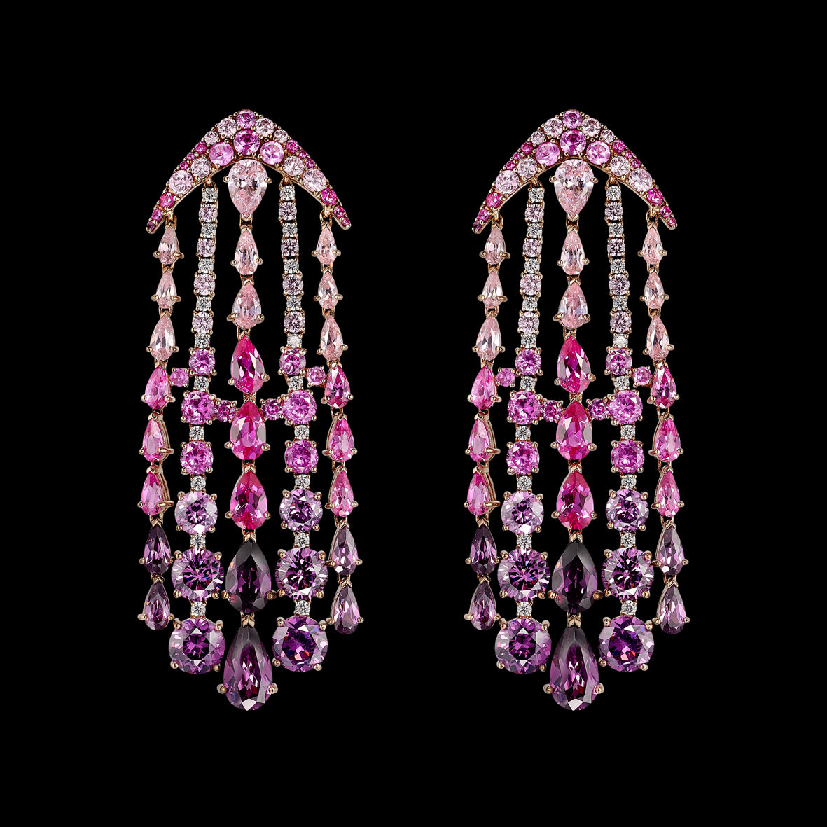 Fuchsia Ombré Waterfall Earrings