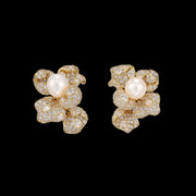 Gold Blossom Pearl Earrings