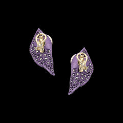 Lavender Leaf Blade Ear Studs