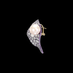 Lavender Leaf Blade Ear Studs