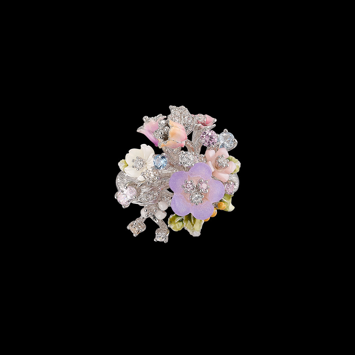 Lavender Primrose Bouquet Ring