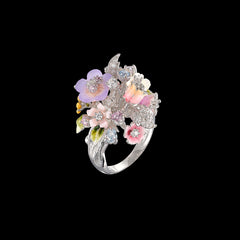 Lavender Primrose Bouquet Ring