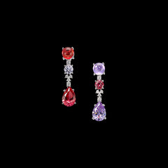 Lavender Ruby Tutti Frutti Earrings