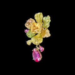 Lemon Fuchsia Neptuna Earrings, Earrings, Anabela Chan Joaillerie - Fine jewelry with laboratory grown and created gemstones hand-crafted in the United Kingdom. Anabela Chan Joaillerie is the first fine jewellery brand in the world to champion laboratory-grown and created gemstones with high jewellery design, artisanal craftsmanship and a focus on ethical and sustainable innovations.