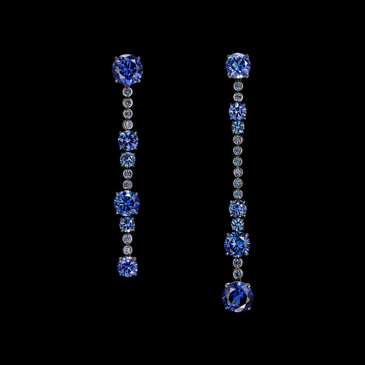 Love and Pain Kashmir Blue Sapphire Earrings, Earrings, Anabela Chan Joaillerie - Fine jewelry with laboratory grown and created gemstones hand-crafted in the United Kingdom. Anabela Chan Joaillerie is the first fine jewellery brand in the world to champion laboratory-grown and created gemstones with high jewellery design, artisanal craftsmanship and a focus on ethical and sustainable innovations.