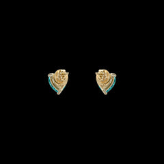 Midi Paraiba Heart Studs