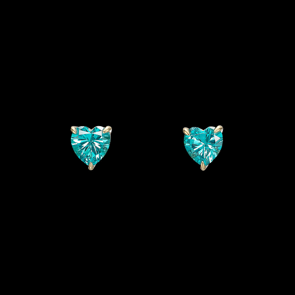 Midi Paraiba Heart Studs