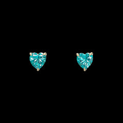 Midi Paraiba Heart Studs