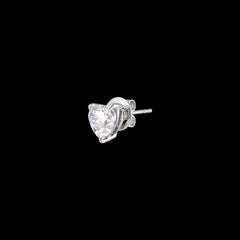 Mini Diamond Heart Studs. White Gold