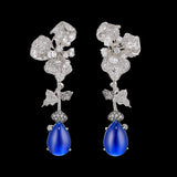 Orchid Sapphire Earrings, Earrings, Anabela Chan Joaillerie - Fine jewelry with laboratory grown and created gemstones hand-crafted in the United Kingdom. Anabela Chan Joaillerie is the first fine jewellery brand in the world to champion laboratory-grown and created gemstones with high jewellery design, artisanal craftsmanship and a focus on ethical and sustainable innovations.