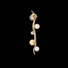 Pearl Blades of Grass Earrings, Earrings, Anabela Chan Joaillerie - Fine jewelry with laboratory grown and created gemstones hand-crafted in the United Kingdom. Anabela Chan Joaillerie is the first fine jewellery brand in the world to champion laboratory-grown and created gemstones with high jewellery design, artisanal craftsmanship and a focus on ethical and sustainable innovations.