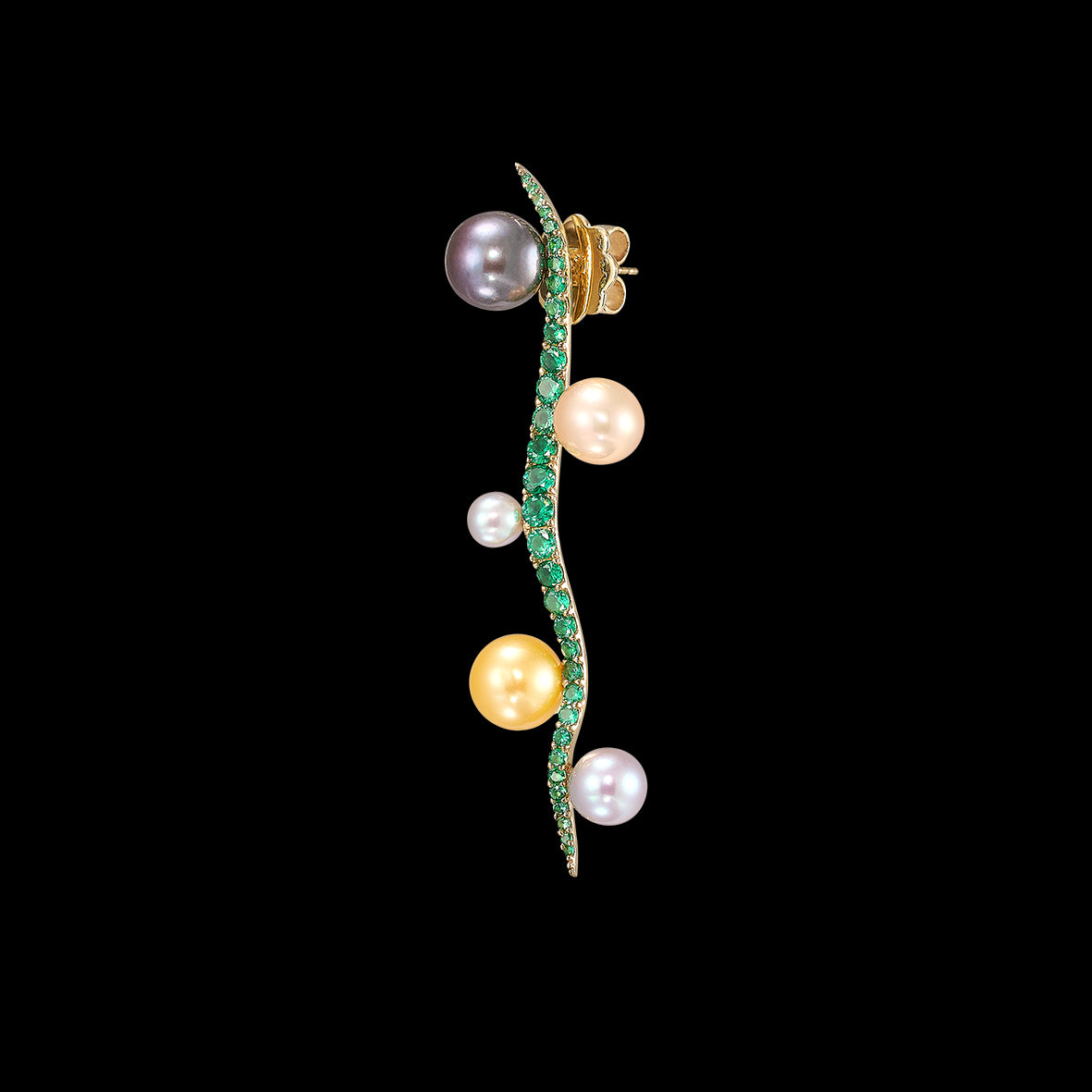 Pearl Blades of Grass Earrings, Earrings, Anabela Chan Joaillerie - Fine jewelry with laboratory grown and created gemstones hand-crafted in the United Kingdom. Anabela Chan Joaillerie is the first fine jewellery brand in the world to champion laboratory-grown and created gemstones with high jewellery design, artisanal craftsmanship and a focus on ethical and sustainable innovations.
