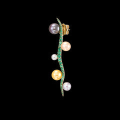 Pearl Blades of Grass Earrings, Earrings, Anabela Chan Joaillerie - Fine jewelry with laboratory grown and created gemstones hand-crafted in the United Kingdom. Anabela Chan Joaillerie is the first fine jewellery brand in the world to champion laboratory-grown and created gemstones with high jewellery design, artisanal craftsmanship and a focus on ethical and sustainable innovations.