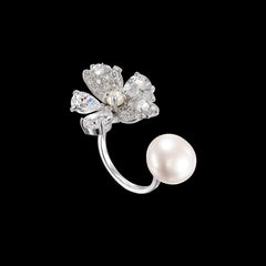 Pearl Snow Rose Ring