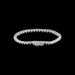 Petite Eternity Heart Bracelet. White Gold