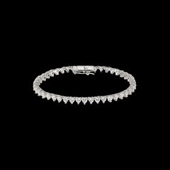 Petite Eternity Heart Bracelet. White Gold