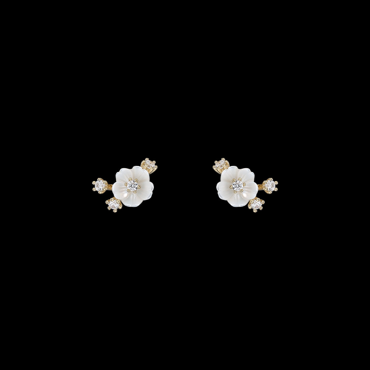 Petite Gold Floral Studs