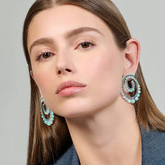 Petite Sky Opal Vortex Hoop Earrings