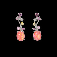 Pink Opal Carnivora Earrings