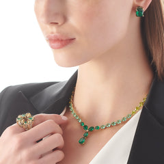 Emerald Cushion Wing Studs