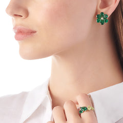 Emerald Marguerite Daisy Earrings