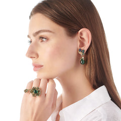 Emerald Peony Ring