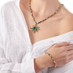 Emerald Turquoise Spectra Pendant Necklace