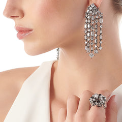 Silver Smoke Cascade Earrings