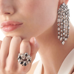 Silver Smoke Cascade Earrings