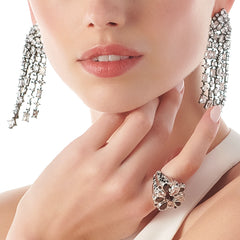 Silver Smoke Cascade Earrings