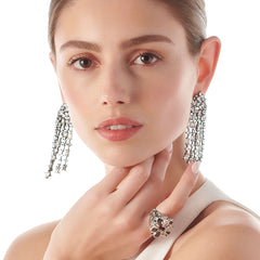 Silver Smoke Cascade Earrings