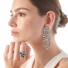 Silver Smoke Cascade Earrings