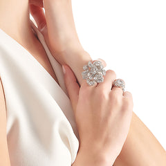 White Posy Diamond Ring