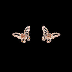 Rose Butterfly Studs, Earrings, Anabela Chan Joaillerie - Fine jewelry with laboratory grown and created gemstones hand-crafted in the United Kingdom. Anabela Chan Joaillerie is the first fine jewellery brand in the world to champion laboratory-grown and created gemstones with high jewellery design, artisanal craftsmanship and a focus on ethical and sustainable innovations.