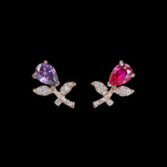 Ruby Amethyst Tulip Earrings