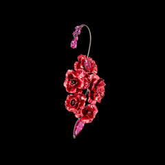 Ruby Camellia Bloom Ear Cuff