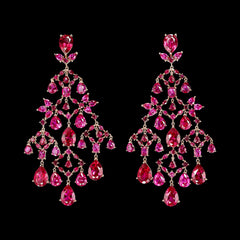 Ruby Celestial Cascade Earrings