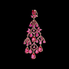 Ruby Celestial Cascade Earrings