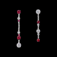 Ruby Garden & Time Morse Code Earrings