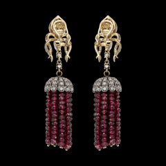 Ruby Tassel Earrings