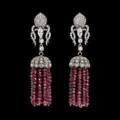 Ruby Tassel Earrings