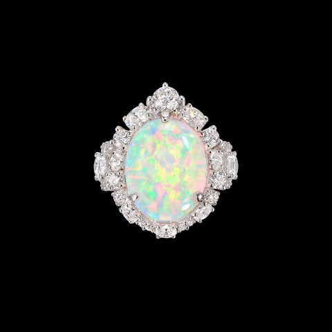 Coral Opal Ocean Ring Set