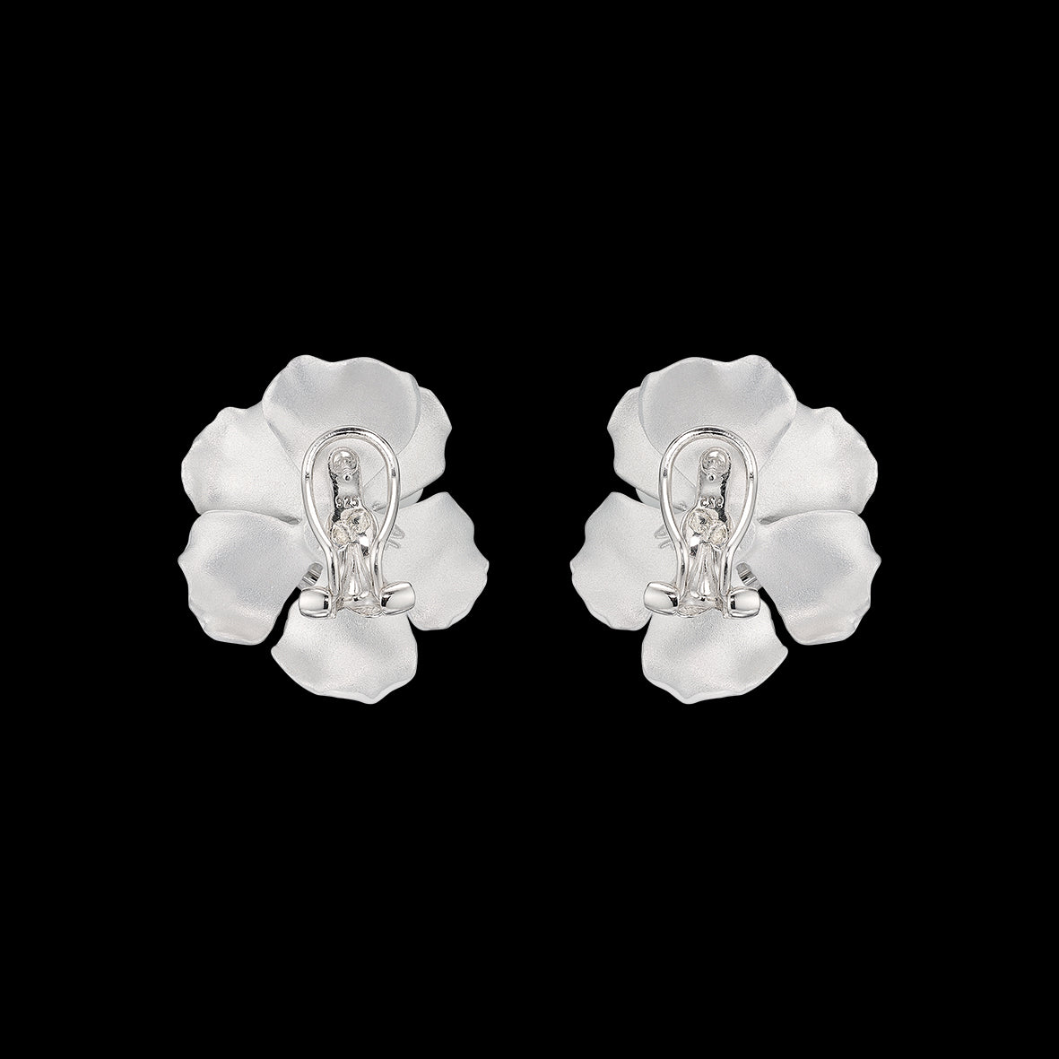 Snowflower Rose Studs, Earrings, Anabela Chan Joaillerie - Fine jewelry with laboratory grown and created gemstones hand-crafted in the United Kingdom. Anabela Chan Joaillerie is the first fine jewellery brand in the world to champion laboratory-grown and created gemstones with high jewellery design, artisanal craftsmanship and a focus on ethical and sustainable innovations.
