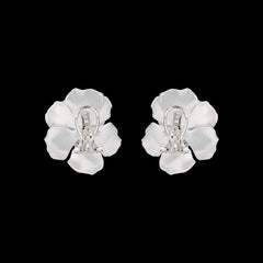 Snowflower Rose Studs, Earrings, Anabela Chan Joaillerie - Fine jewelry with laboratory grown and created gemstones hand-crafted in the United Kingdom. Anabela Chan Joaillerie is the first fine jewellery brand in the world to champion laboratory-grown and created gemstones with high jewellery design, artisanal craftsmanship and a focus on ethical and sustainable innovations.