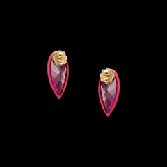 Bleeding Heart Ruby Studs