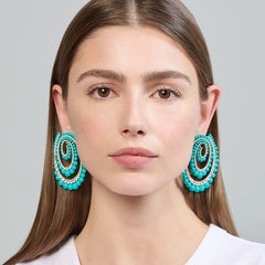 Turquoise Vortex Hoop Earrings