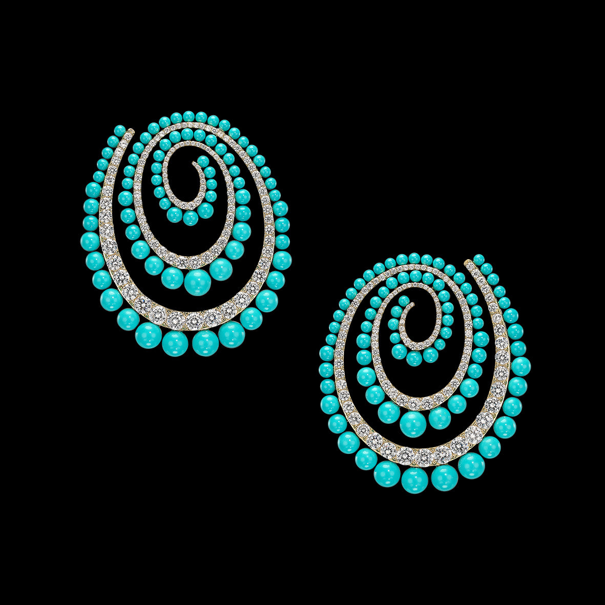 Turquoise Vortex Hoop Earrings