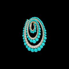 Turquoise Vortex Hoop Earrings